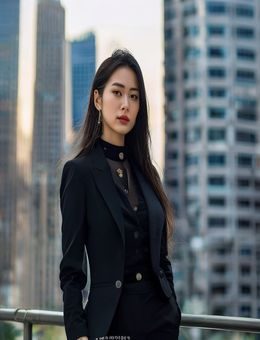 濑亚美莉都市成熟风格写真，高楼背景，时尚穿搭，干练知性气质